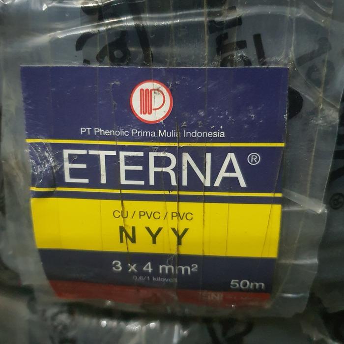 New Kabel Listrik Nyy 3X4 Eterna 50M / Kabel Nyy Eterna 3X4 50 Meter