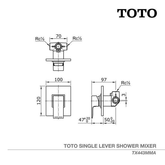 TOTO Shower Mixer TX443MMA Shower Mandi - Keran Shower - Hand Shower TOTO