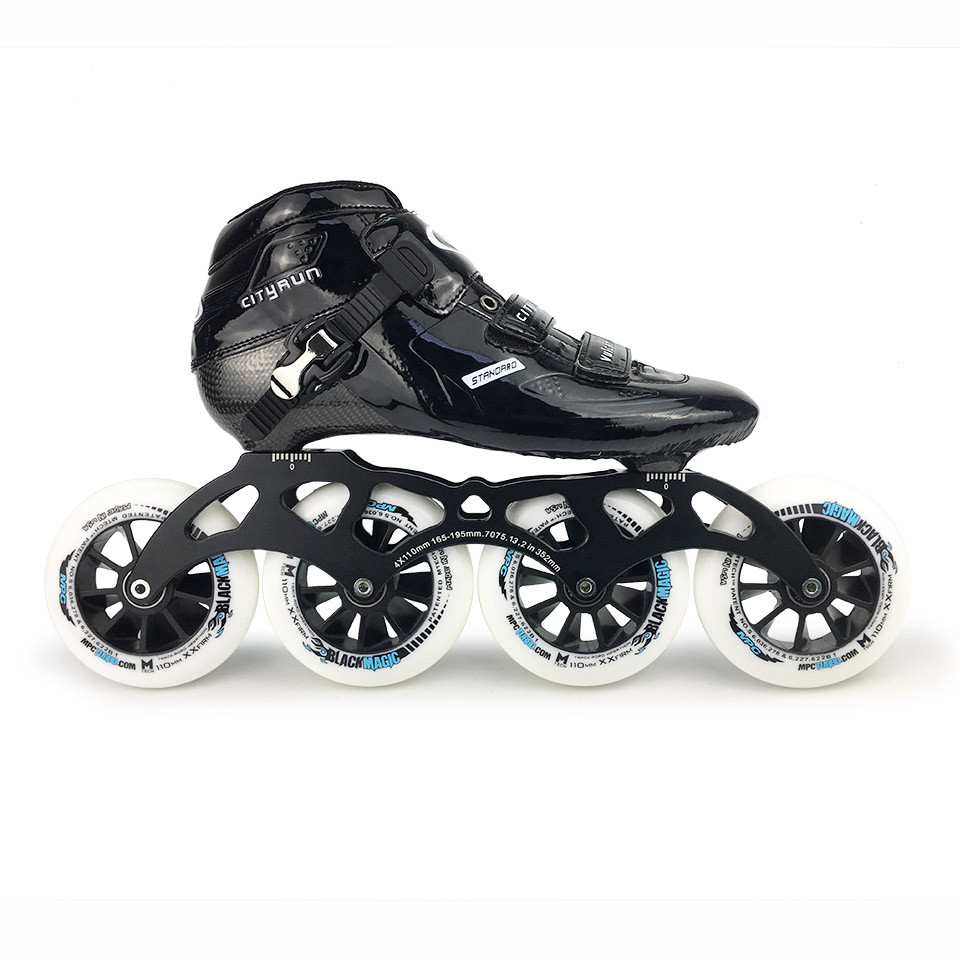 Cityrun Professional Speed Inline Roller Skates Carbon Fiber Boots with MPC Wheels for Marathon