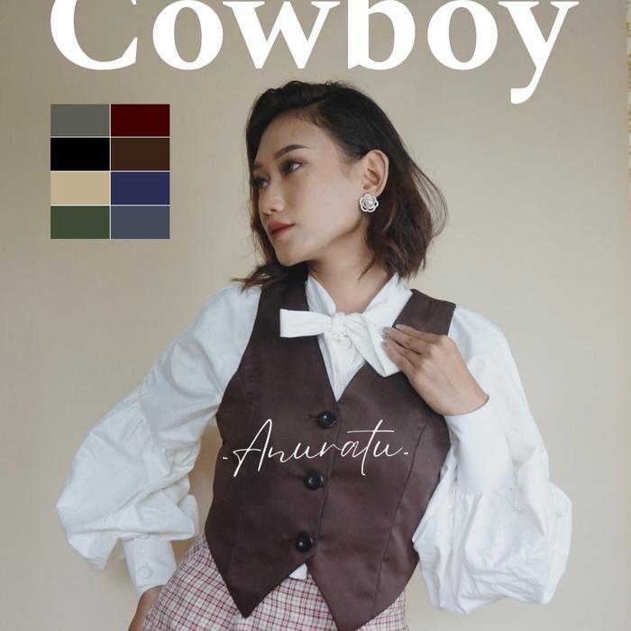 COWBOY Vest Wanita Vintage aestheticAnuratu store Official