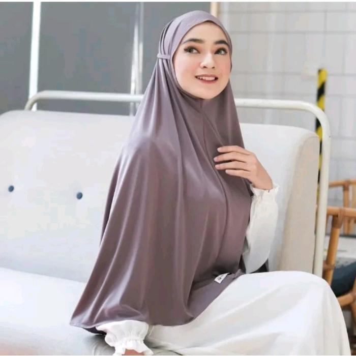 Khimar Jilbab Jersey Maryam Jumbo/Hijab Non Pet/Instan Bergo Syar'I Panjang Muslim Kerudung Cantik