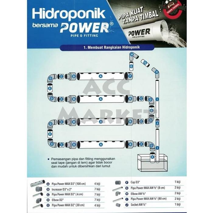 Hidroponik Set Pipa Power Paket Peralatan Paralon Terlaris