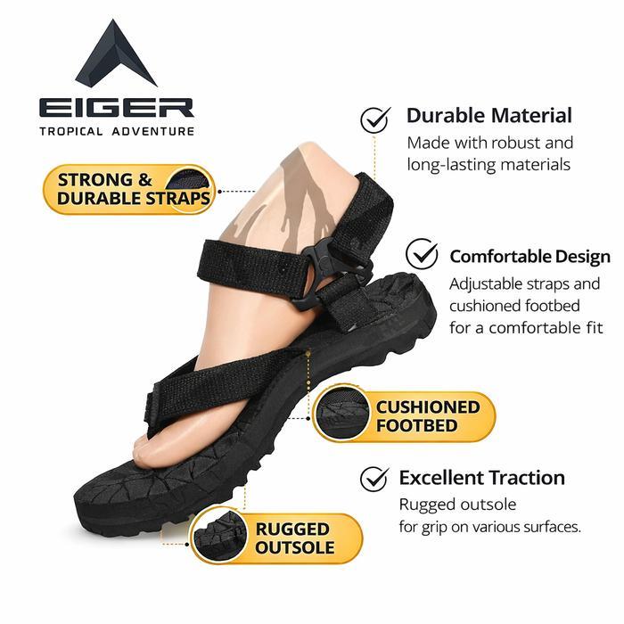Eiger Tropical Adventure - Sandal Kasual Outdoor Pria Wanita dengan Tali Kuat Tahan Lama Sol Bantal