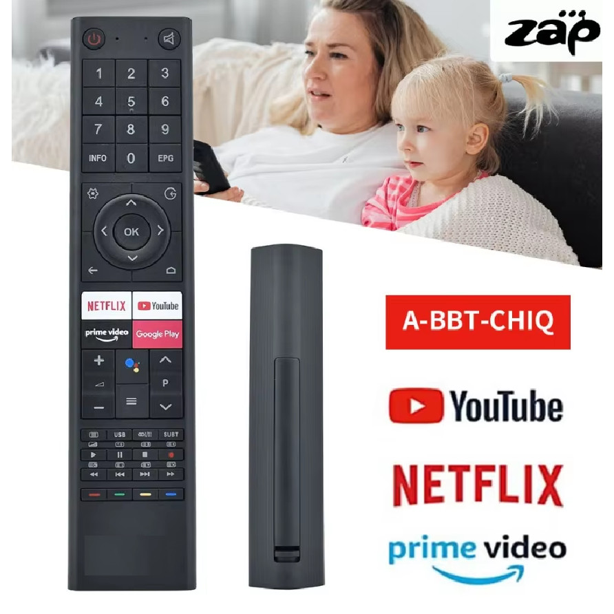 NEW For CHIQ TV remote L43M8T Android Smart TV remote 43 Inch Full HD GooglePlaystore Inbuilt