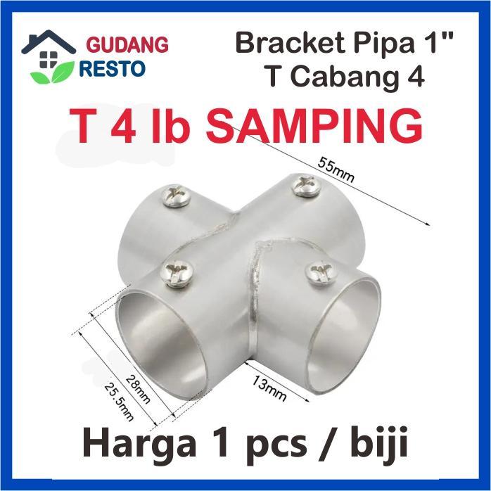 [] Bracket Pipa Bulat 1" Besi 1 Inch 25mm 25 mm Gorden Lemari Baju Tirai Penyekat Sok Konektor Join
