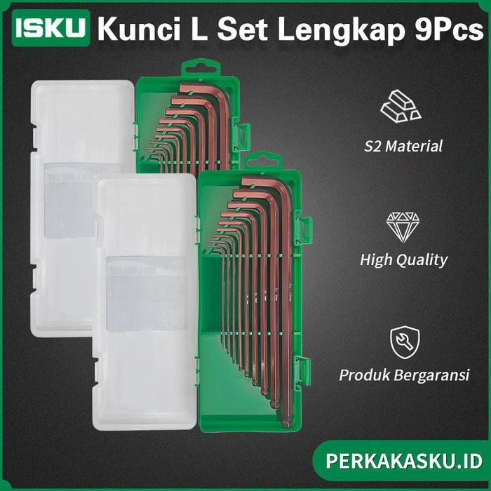 [] ISKU Kunci L Set Kunci L Bintang Hex Ball Long Kunci L Sepeda Motor