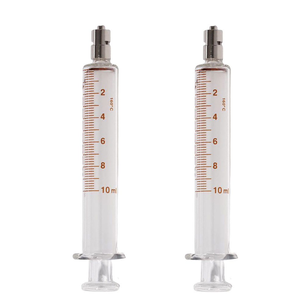 2 pieces/lot 10ml Glass Luer Lock Ozone Syringe for ozone therapy machine