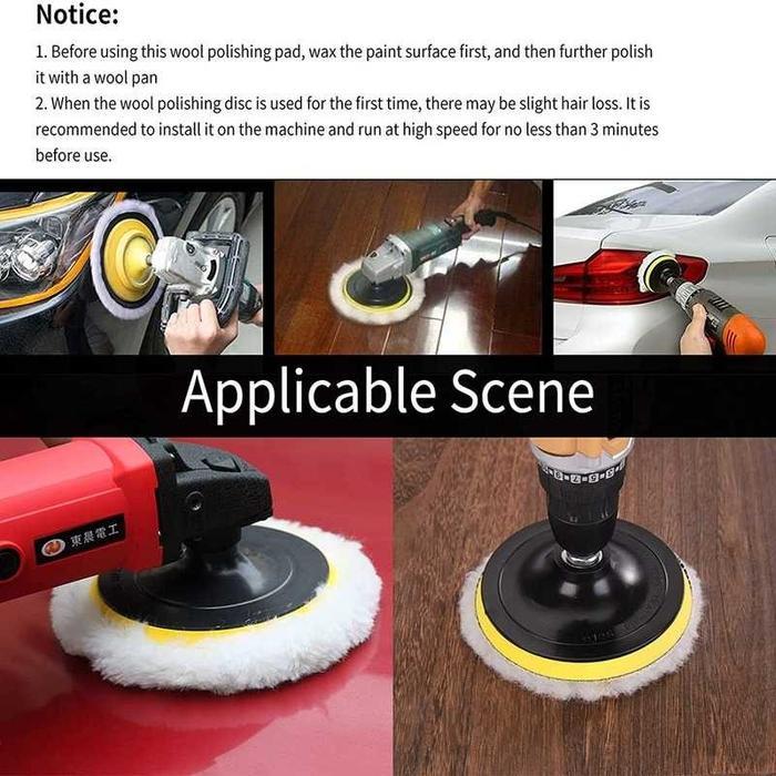 PAKET WOOL POLES 8CM 5PCS WAX BODY MOBIL MOTOR MESIN POLES BOR GERINDA