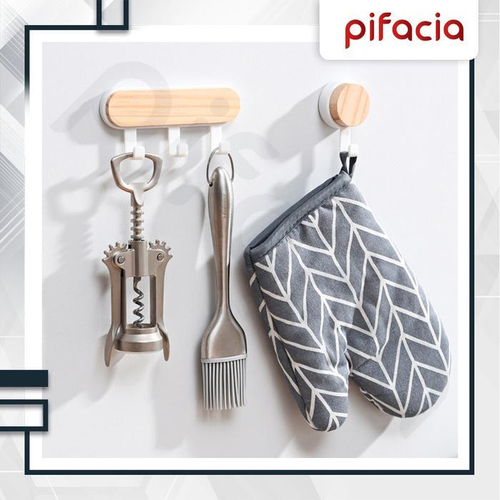 New PIFACIA Gantungan Hanger Kayu Tempel Organizer Aesthethic Hook Pakaian Handuk Tas Kunci Mini