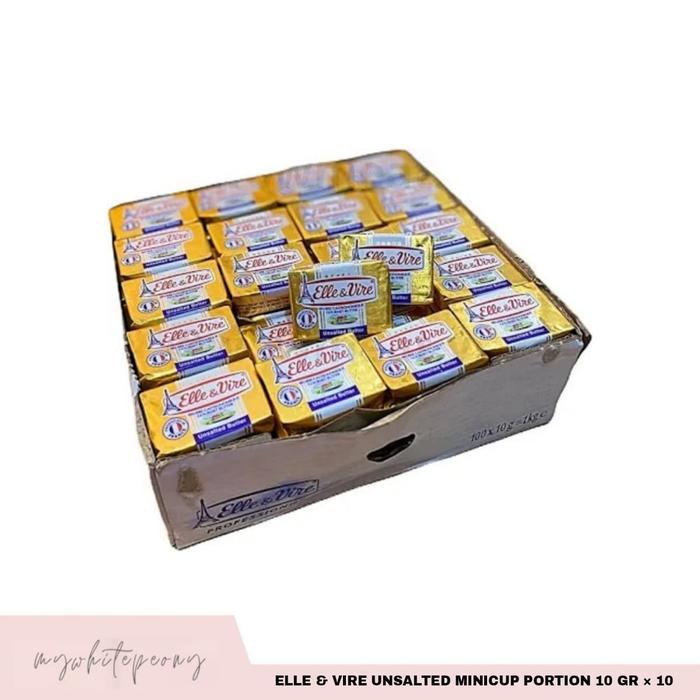 BIGSALE UNSALTED BUTTER ELLE & VIRE MINI CUP PORTION 10GR X 10PCS