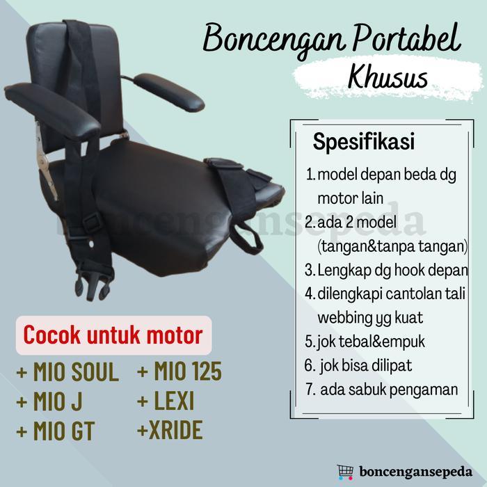 Jok Boncengan Anak/Jok Tambahan Motor Karakter Cocok Mio Soul Gt J Xride Lexi Free Hook Pasti Ori