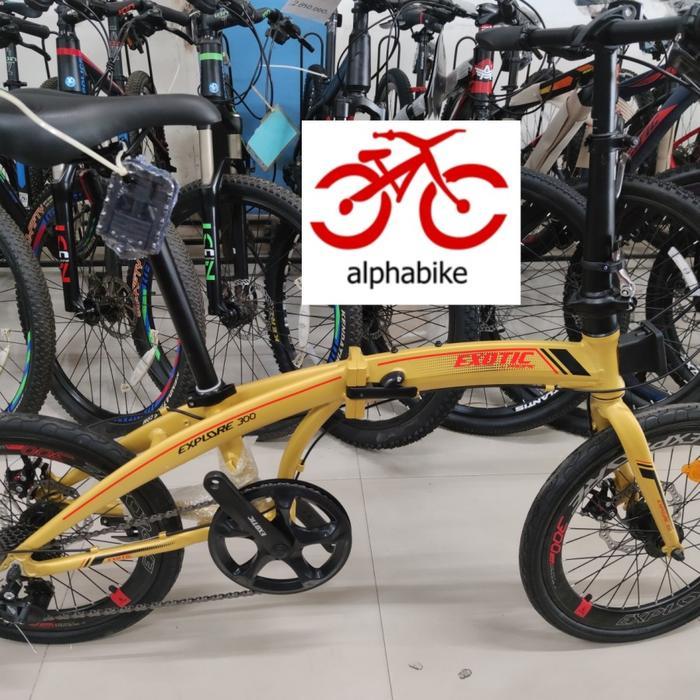 Sepeda Lipat Exotic Explore 300 20 Inch 8 Speed - Yellow Red