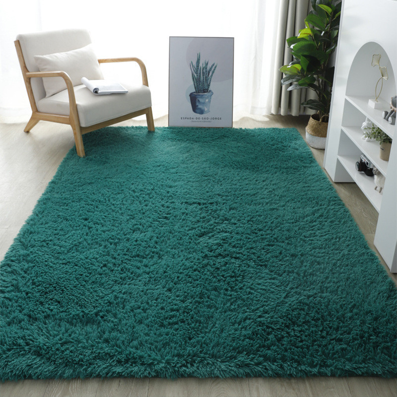 RULDGEE Shaggy Thick Washable Silk Plush Carpet Floor Mats Stitching livingroom Alfombra Bedroom Car