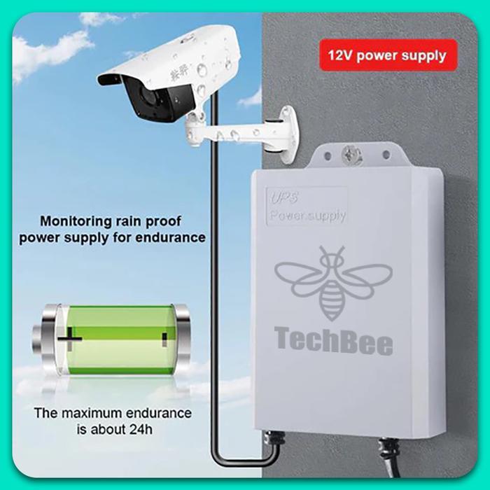 Techbee Ups 15200Mah Ups Mini 12V Untuk Wifi Ups Mini 12 Volt Ups Wifi Ups Cctv Ups Dc Mini Ups