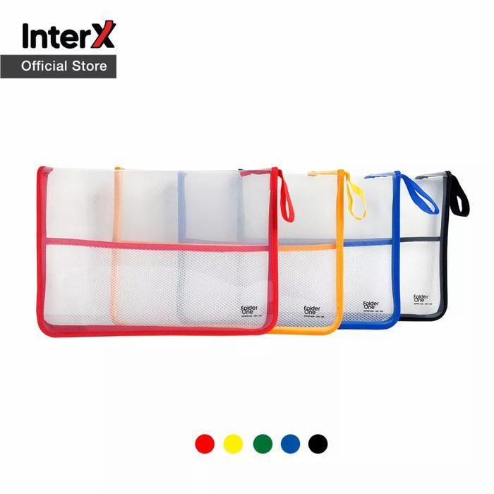 Map Plastik Zipper Resleting Jaring Folder one