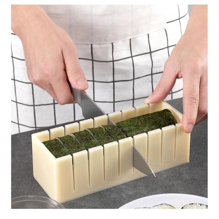 Cetakan sushi roll set panjang bulat hati persegi, Sushi mould set cut
