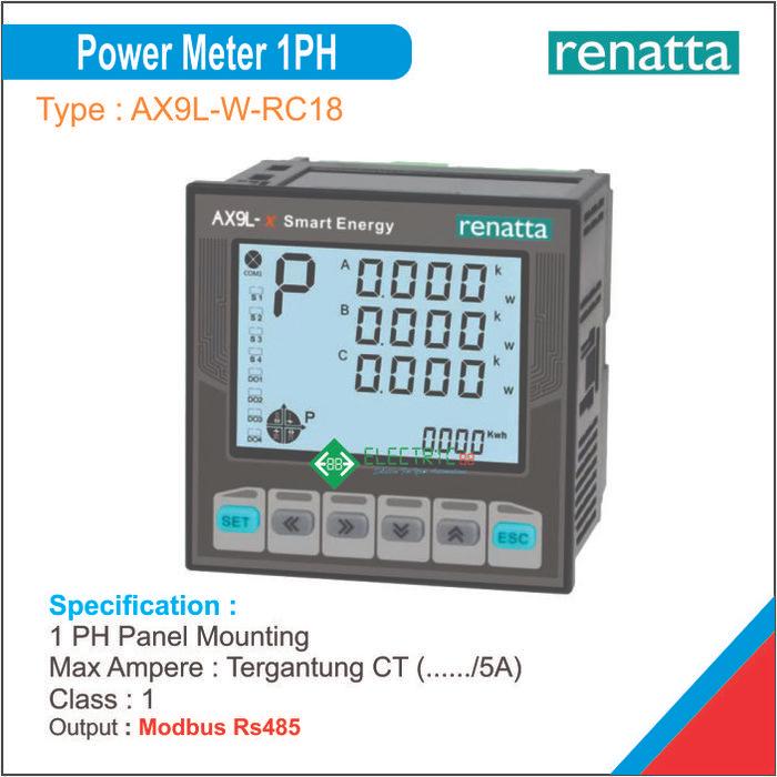 Power Meter Kwh 1 Phase Modbus Rs485 Renatta