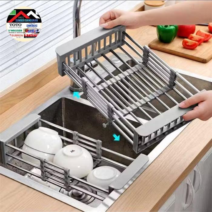 keranjang tarik sink stainles/tirisan air cuci piring Plastik