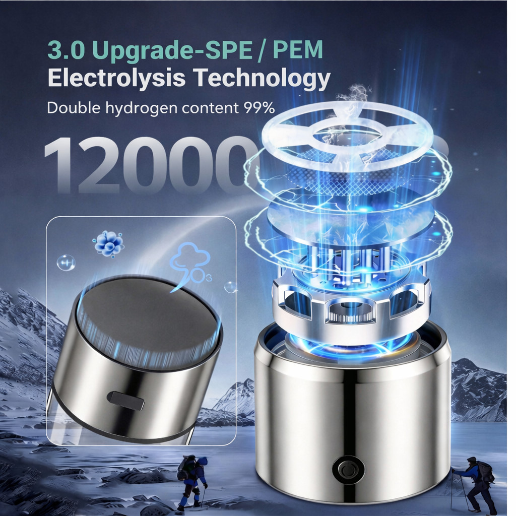 Portable Hydrogen Water Generator Bottle Rechargeable Electric Alkaline Water Ionizer Cup