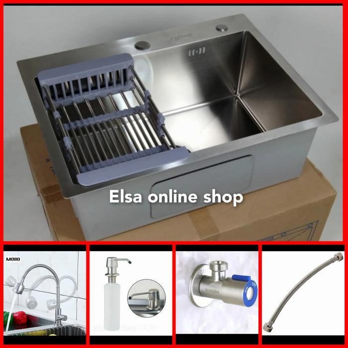 Paket Lengkap Kitchen Sink THSINK 6045 /Bak Cuci Piring 6045