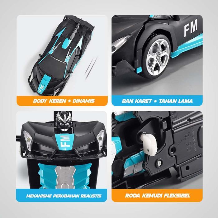 Best Seller [Toy Tales] Mainan Mobil Remote Rc Transforming Robot - Permainan Balap Mobil Remote