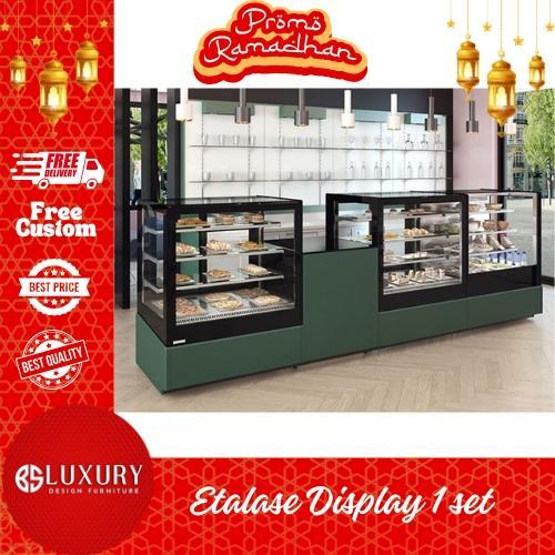 Showcase Counter Etalase Kaca Display Makanan Etalase Toko Roti Kue