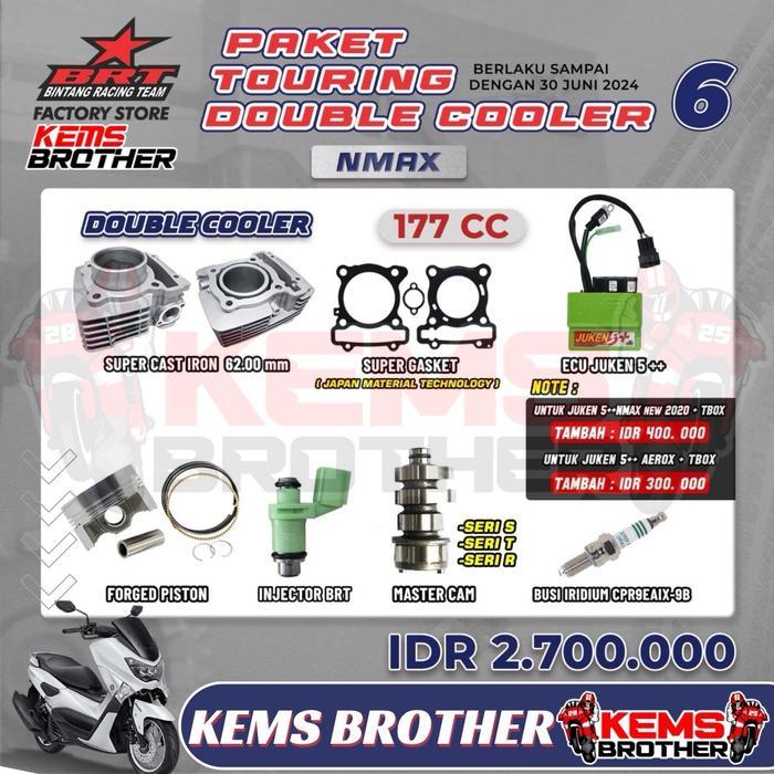 Blok Bore Up 177 CC Double Cooler BRT - Paket Touring 6 - NMAX, Aerox, Lexy - Original BRT (Blok Pis