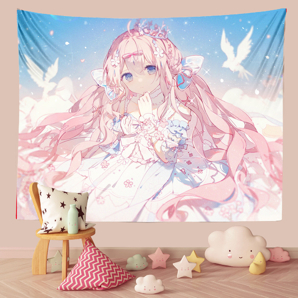 Japanese Cartoon Girl FFO Lucky Star Izumi Konata Tapestry Wall Hanging Saitama Background Cloth Dec