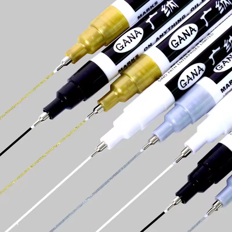 Fine tip permanent Paint Marker Pen DIY Paint Metallic Pen Permanent Gold SILVER Marker Touch