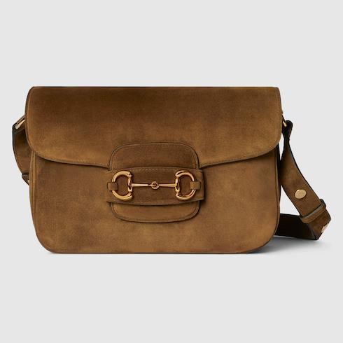 Tas Premium Wanita,Gucci Horsebit 1955 Aura small shoulder bag,brown