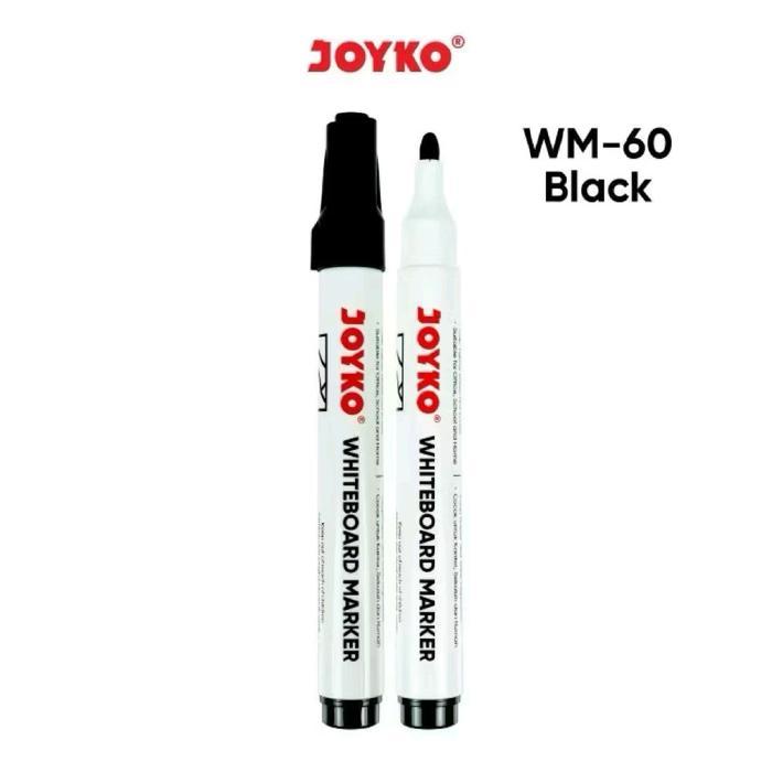 Sale Joyko Whiteboard Marker Wm-60 Hitam Tinta Bisa Dihapus 1 Pack (Isi 12Pcs) Alat Tulis Spidol