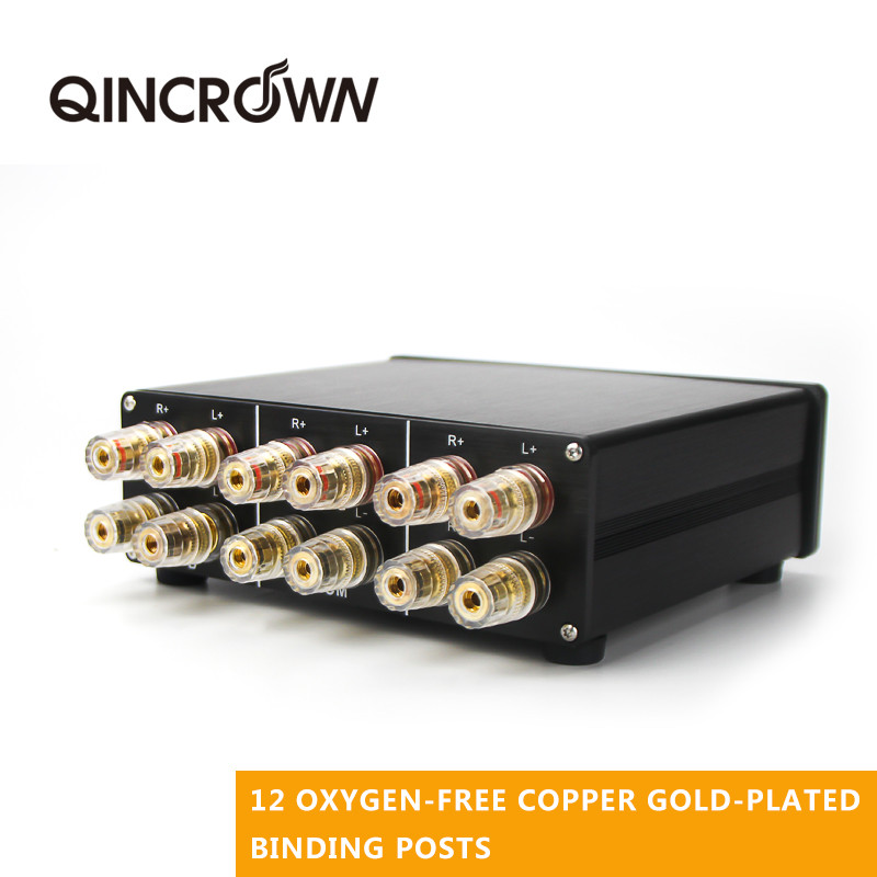 QINCROWN HiFi Speaker Selector 1 Input 2 Output /2 Input 1 Output Audio Amplifier Signal Switcher