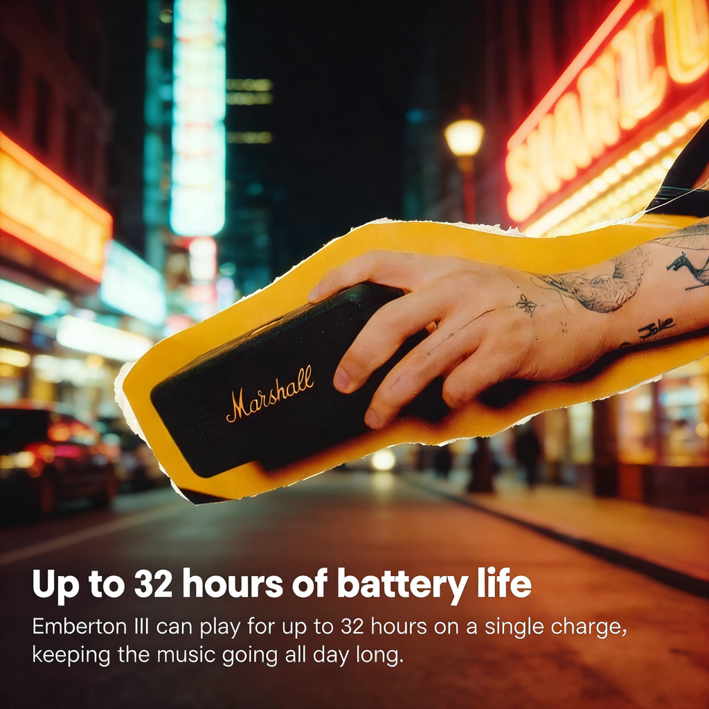 Marshall Emberton III Bluetooth Speaker Portable IPX7 Waterproof Wireless Stereo Bass Mini Speaker
