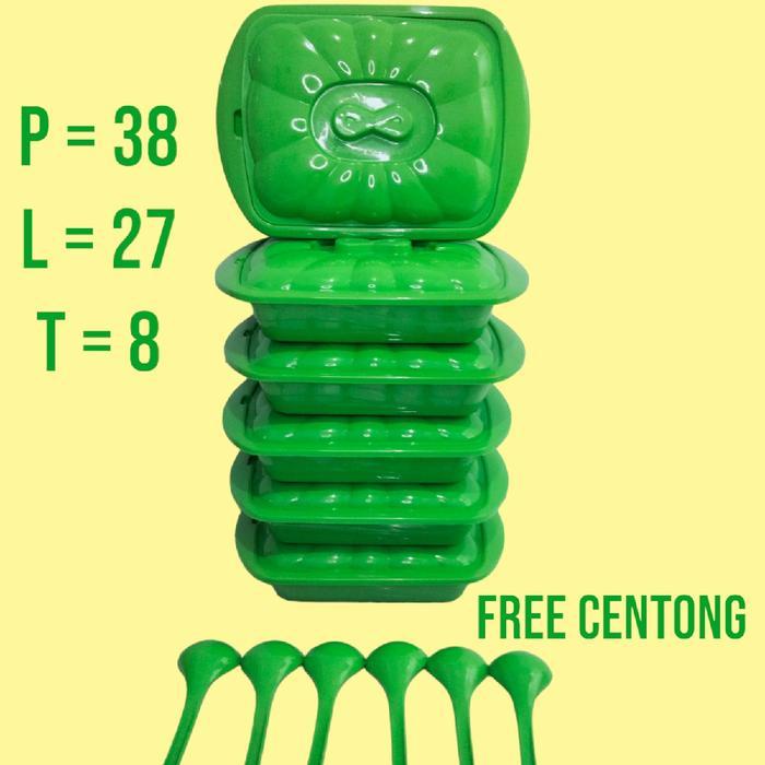 Prasmanan Jumbo Kotak / Segi Free Centong Makan Set Peralatan Makan Kitchenware Piring Saji 1 Set
