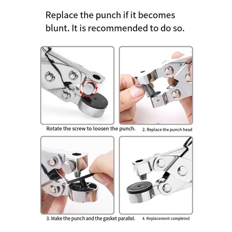 7 Hole Adjustable Leather Punch Plier Multi Size Belt Watch Strap Hole Punch Tool for Leather