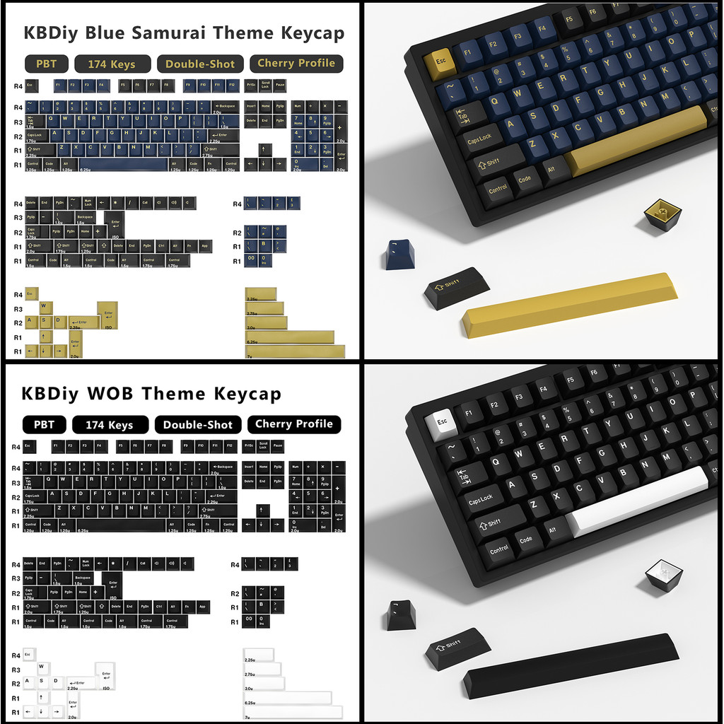 KBDiy GMK Keycap Double Shot GMK Olivia Shoko Jamon WOB Red Samurai Botanical PBT Keycaps Cherry