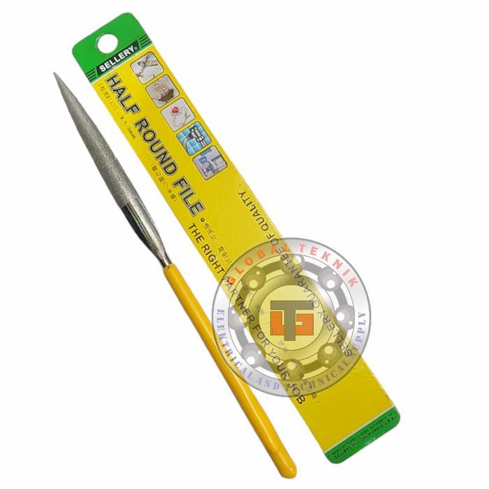 SELLERY KIKIR DIAMOND (INTAN) 1/2 BULAT 3 X 140 MM-HALF ROUND FILE