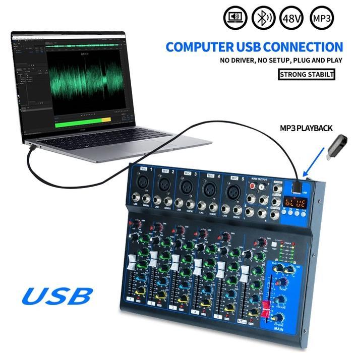 Yamaha MG04/MG07 Propesyonal Audio Mixer with equalizer 4/7 channel built-in EQ/recording function