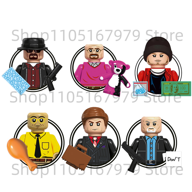 Walter White Jesse Pinkman Building Blocks Movie Characters Heisenberg Saul Goodman Action Figure