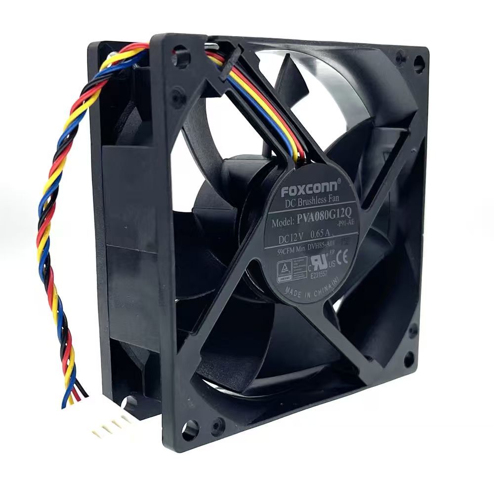New 80mm 8025 12V PWM Cooling Fan,Foxconn PVA080G12Q DVH85-A01 80X80X25mm 59CFM 4Wire 4Pin Cooler