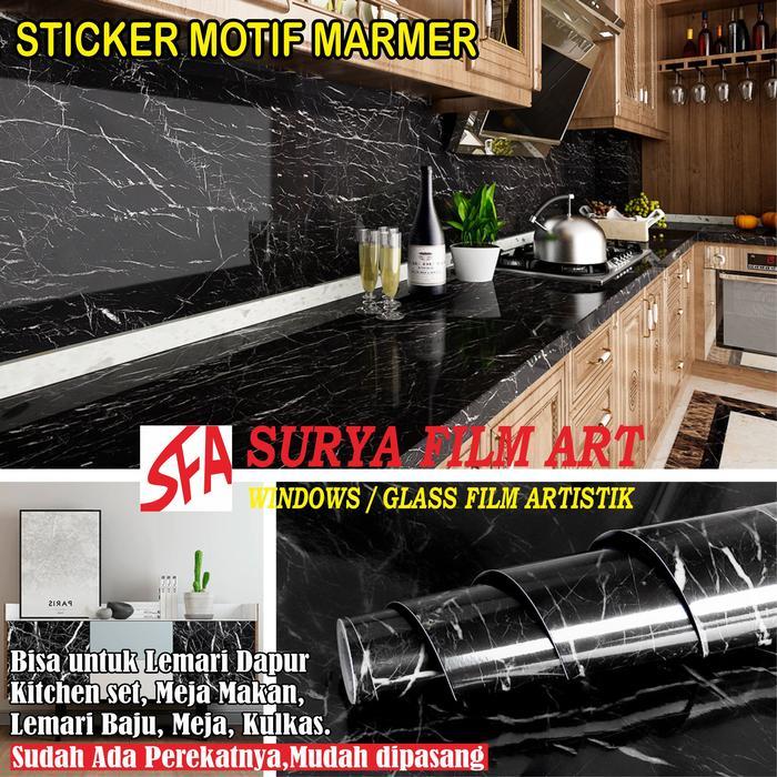 "New" Termurah Stiker motif marmer untuk meja dapur, Kitchen set, Kulkas