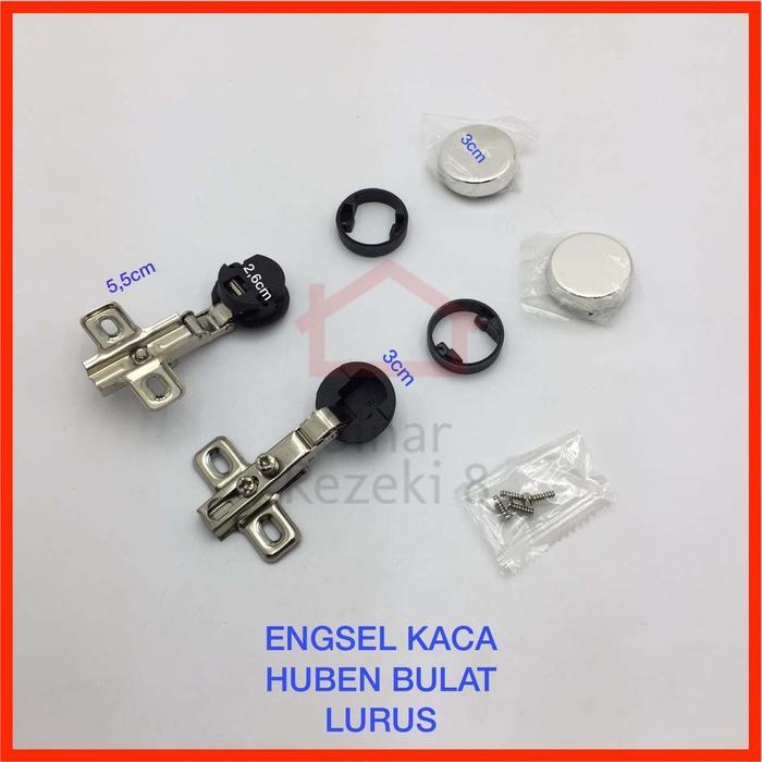 Engsel Sendok Kaca HUBEN Bulat / Pintu Lemari Kaca .