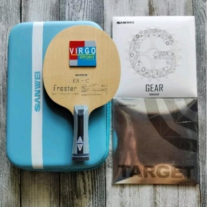 Paket Rakit Sanwei Froster ALC carbon bet pingpong tenis meja 100%ORIGINAL