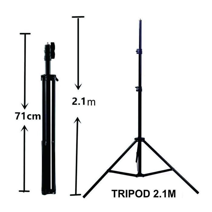 Paket Super Hemat Tripod 2,1 Meter + Ringlight 26 Cm Make Up Vlog Lampu Ringlight / Tripod Ringlight