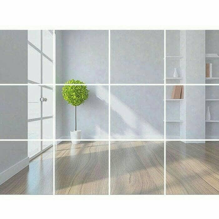 Wall Sticker Cermin Mirror Kaca Wallpaper Dinding