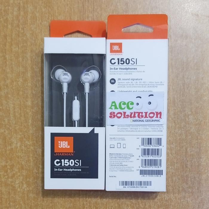 JBL C150 HANDSFREE, HANDSET, EARPHONE ORIGINAL 100% - PUTIH