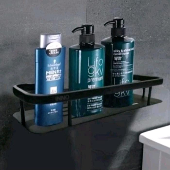 Rak Datar Stainless Hitam /Rak Shampo Sabun Stainless BLACK