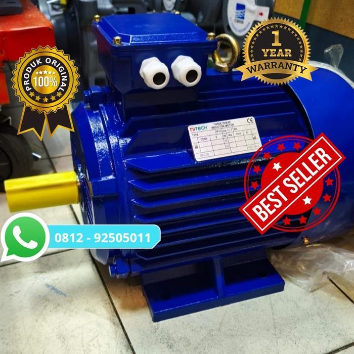 Dinamo Elektro Motor AC Nitech 0.75KW/1HP 1400RPM/4Pole 220/380V/3Phase 50/60Hz B3