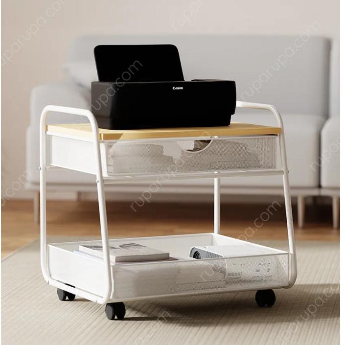 Meja Printer Dengan Laci Meja multifungsi dengan roda Underdesk Shelf Drawer
