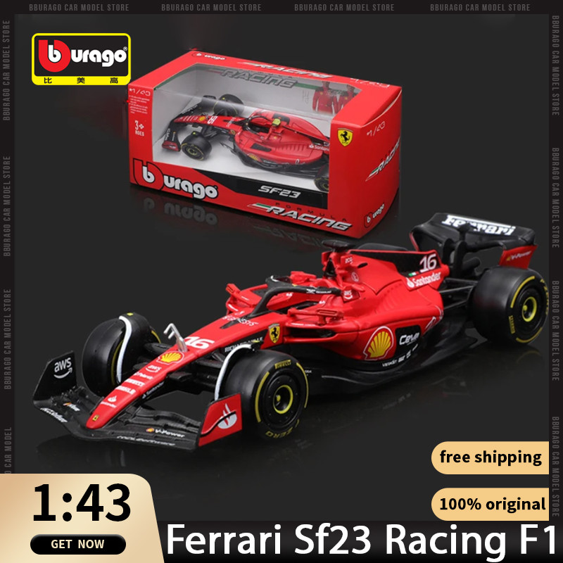 1:43 Ferrari Sf23 Formula Racing F1 2023 Car Model Bburago Licensed